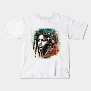 Beautiful girl  with curly hair Kids T-Shirt